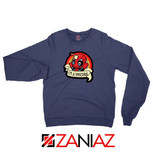 Deadpool Unicorn Superhero Navy Blue Sweatshirt