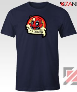 Deadpool Unicorn Superhero Navy Blue Tshirt