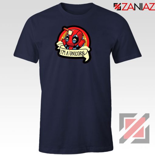 Deadpool Unicorn Superhero Navy Blue Tshirt