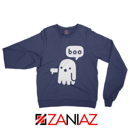 Ghost Of Disapproval Graphic Navy Blue Sweatshirt