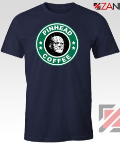 Hellraiser Horror Pinhead Coffee Navy Blue Tshirt