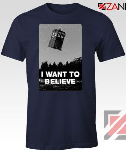 I Want To Believe Doctor Who Graphic Navy Blue Tee