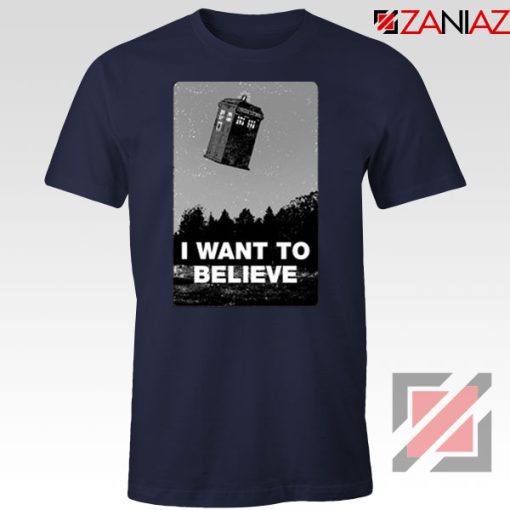 I Want To Believe Doctor Who Graphic Navy Blue Tee