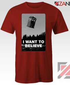 I Want To Believe Doctor Who Graphic Red Tee