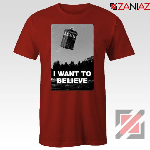 I Want To Believe Doctor Who Graphic Red Tee