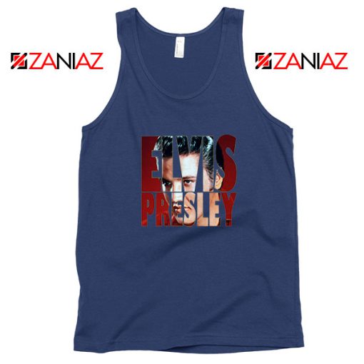 King Of Rock Elvis Presley Navy Blue Tank Top