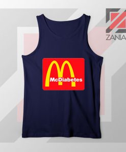 Mcdiabetes Mcdonald Parody Design Navy Blue Tank Top