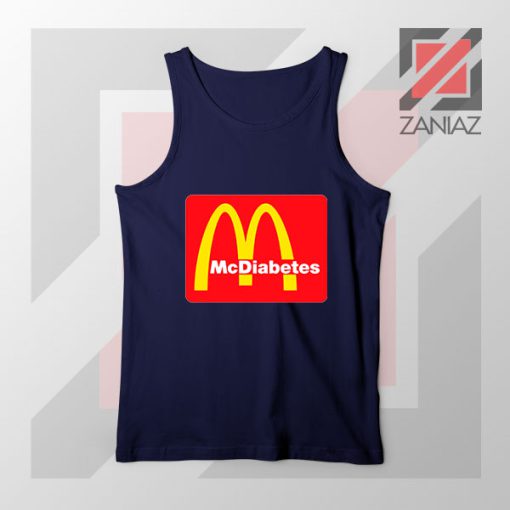 Mcdiabetes Mcdonald Parody Design Navy Blue Tank Top