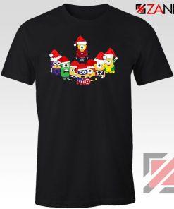 Minions Superheroes Xmas Black Tshirt