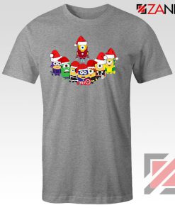 Minions Superheroes Xmas Grey Tshirt