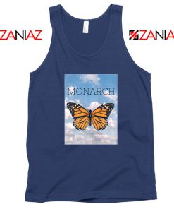 Monarch Butterfly Graphic Animal Navy Blue Tank Top