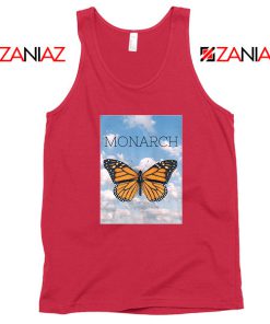 Monarch Butterfly Graphic Animal Red Tank Top