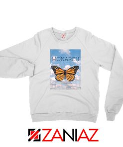 Monarch Butterfly Graphic Animal White Sweatshirt