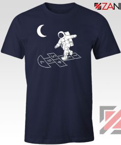 Moon and Astronaut Playing Navy Blue Tshirt