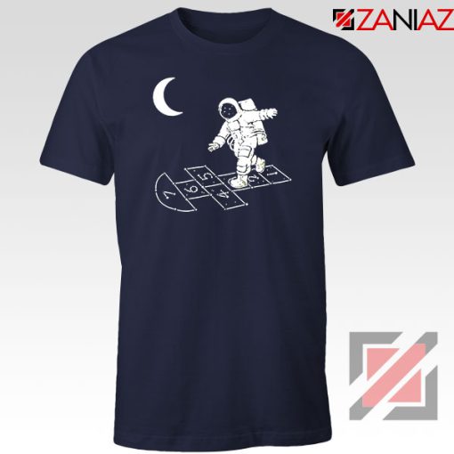 Moon and Astronaut Playing Navy Blue Tshirt