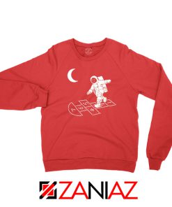 Moon and Astronaut Playing Red Sweatshirt