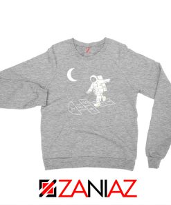 Moon and Astronaut Playing Sport Grey Sweatshirt