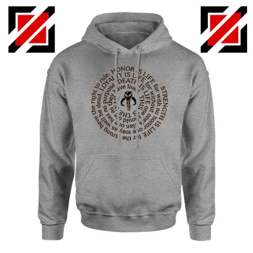 Neo Crusaders Symbol Quote Graphic Grey Hoodie