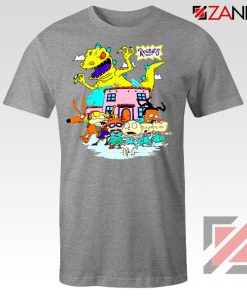 Rugrats Characters Run From Reptar Sport Grey Tshirt