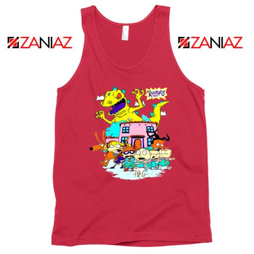 Rugrats Kids Run From Reptar Red Tank Top