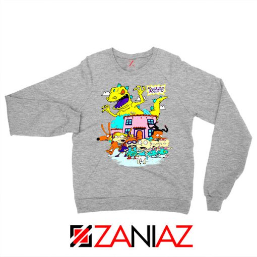 Rugrats Kids Run From Reptar Sport Grey Sweatshirt