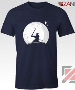 Samurai Silhouette Moon Best Graphic Navy Blue Tshirt