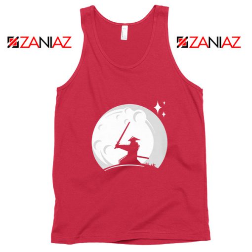 Samurai Silhouette Moon Best Red Tank Top