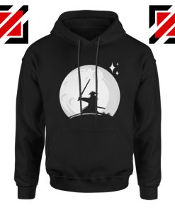 Samurai Silhouette Moon Design Hoodie