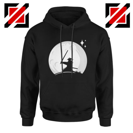 Samurai Silhouette Moon Design Hoodie