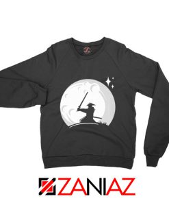 Samurai Silhouette Moon Graphic Sweatshirt