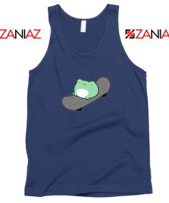 Skateboard Frog Brand Parody Navy Blue Tank Top