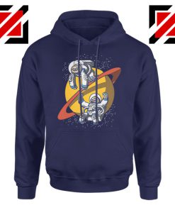 Sloth Lazy Astronauts Graphic Navy Blue Hoodie