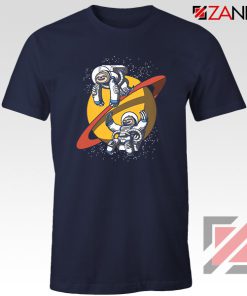 Sloth Lazy Astronauts Graphic Navy Blue Tee