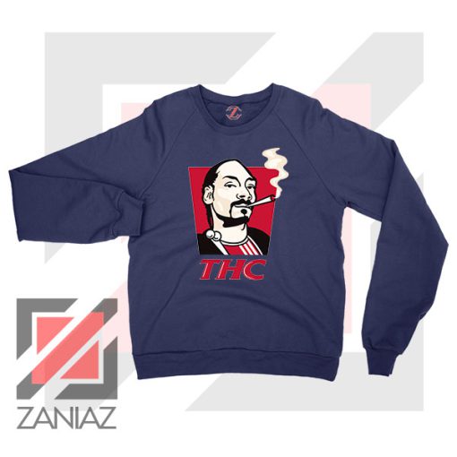 Snoop Dogg THC Smoke Graphic Navy Blue Sweatshirt