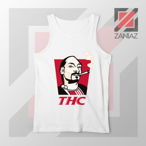 Snoop Dogg THC Smoke Graphic White Tank Top