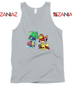 Superhero Pokemon Avengers Sport Grey Tank Top