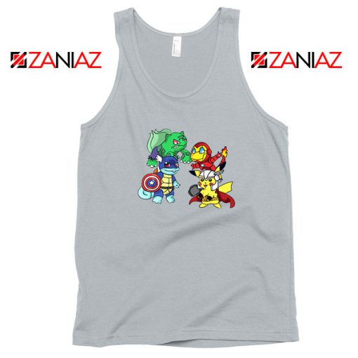 Superhero Pokemon Avengers Sport Grey Tank Top