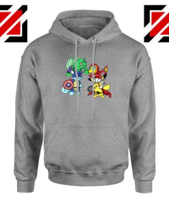 Superhero Pokemon The Avengers Sport Grey Hoodie