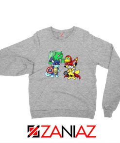 Superhero Pokemon The Avengers Sport Grey Sweatshirt