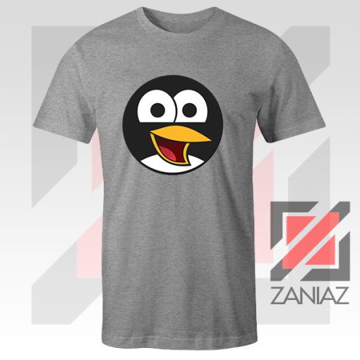 Angry Tux The Penguin Sport Grey Tshirt