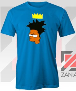 Bartsquiat Simpson 80s Artist Design Blue Tee