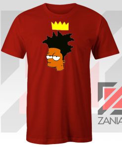 Bartsquiat Simpson 80s Artist Design Red Tee