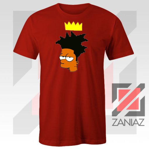 Bartsquiat Simpson 80s Artist Design Red Tee