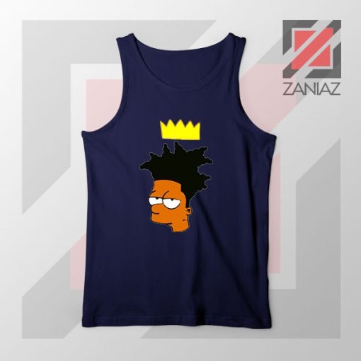 Bartsquiat Simpson 80s Artist New Navy Blue Tank Top