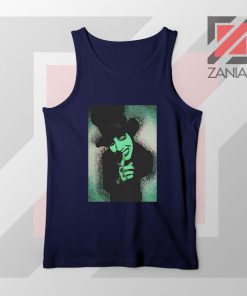 Best Marilyn Manson Graphic Navy Blue Tank Top