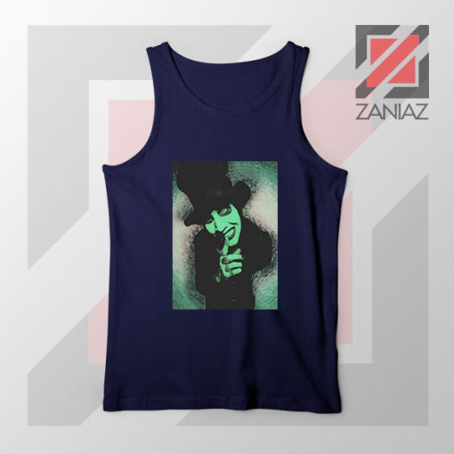 Best Marilyn Manson Graphic Navy Blue Tank Top