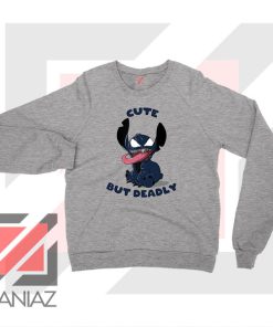 Cute Stitch Venom Deadly Graphic Sport Grey Sweater