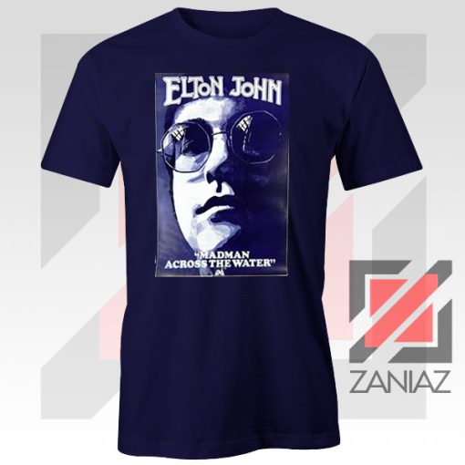 Elton John Poster Singer Navy Blue Tshirt