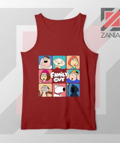 Family Guy Animated Face Grid Red Tank Top