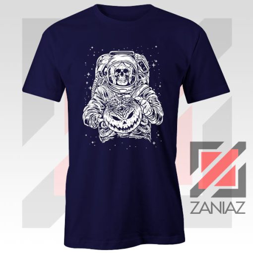 Halloween Graphic NASA Horror Navy Blue Tshirt